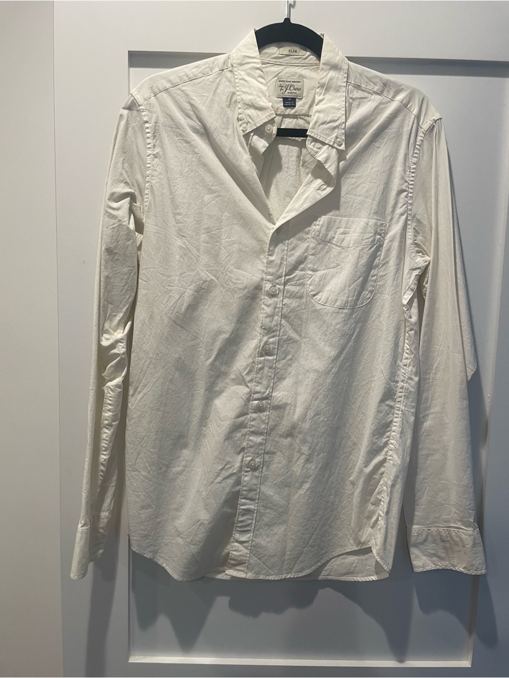 J. Crew White Slim Secret Wash Stretch Shirt